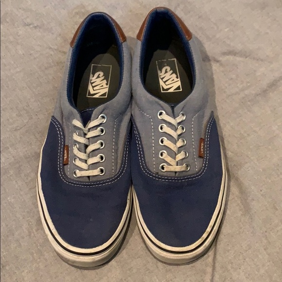 vans shoes blue and brown